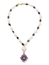 The Amethyst & Pearl Flower Pendant Necklace