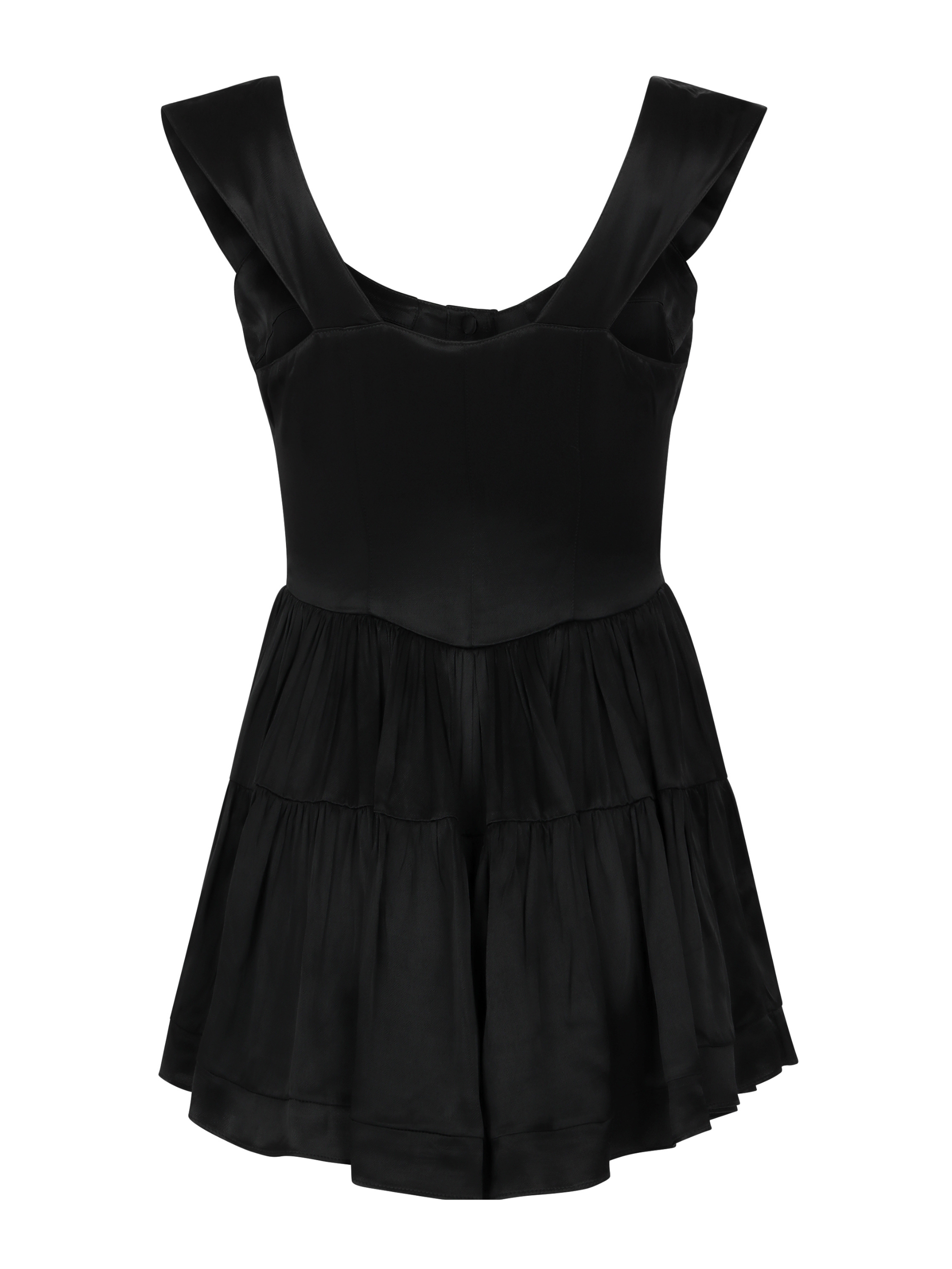 Vanessa Mooney - The Elisabeth Romper Dress - Black Satin - Dre... Vanessa Mooney - The Elisabeth Romper Dress - Black Satin - Dre...