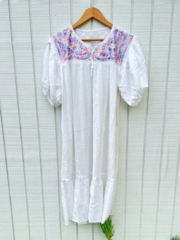 VINTAGE: '70s Embroidered Cotton Dress