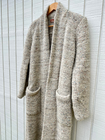 VINTAGE: '90s Long Oatmeal Cardigan