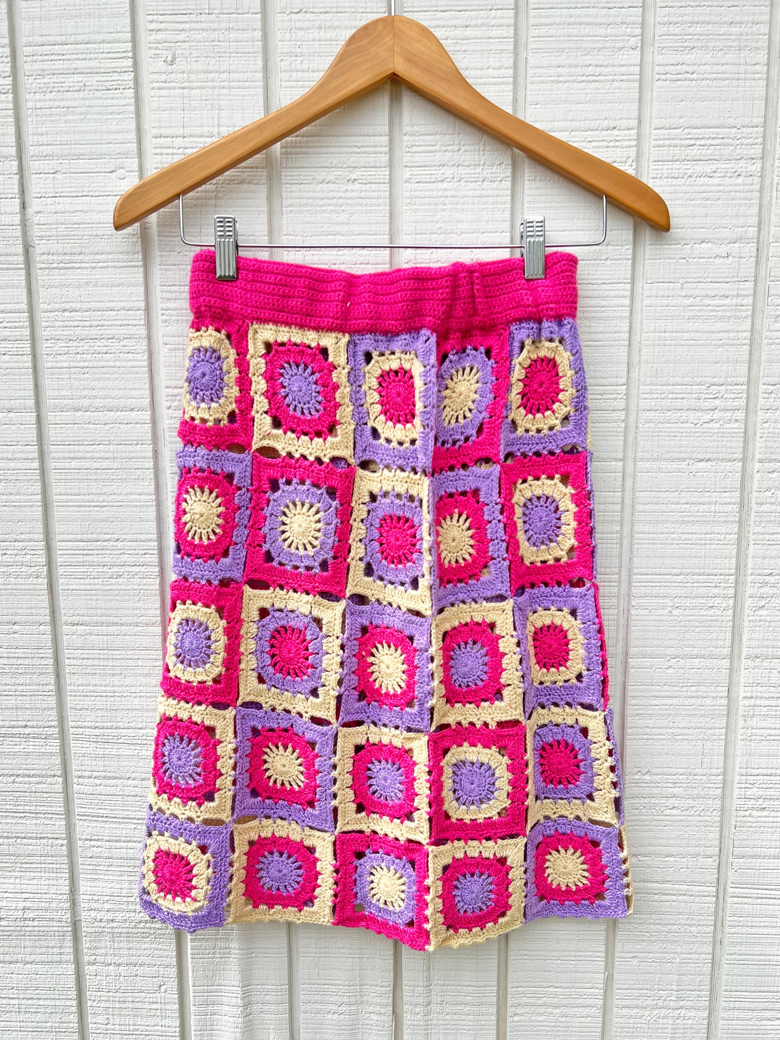 SAMPLE:  Bright Crochet Mini Skirt