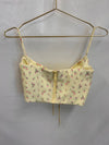 VIINTAGE: House of CB London Yellow Floral Spaghetti Crop