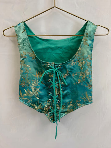 VINTAGE: VM Sample Green Corset Top