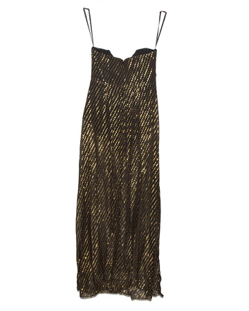 Archive Gold & Black Strapless Dress