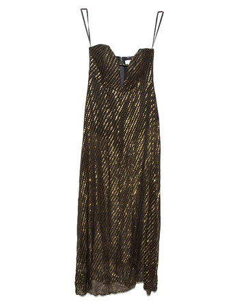 Archive Gold & Black Strapless Dress