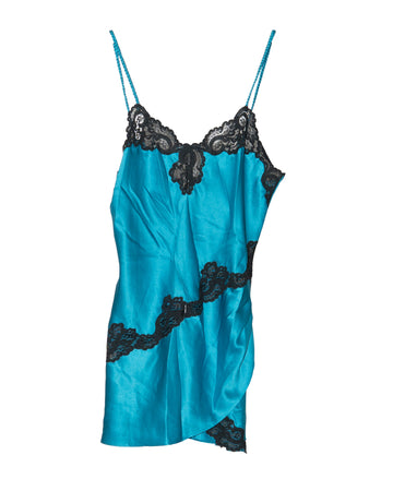 Teal Vintage Slip Dress