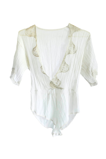 Vintage Cotton & Lace Body Suit