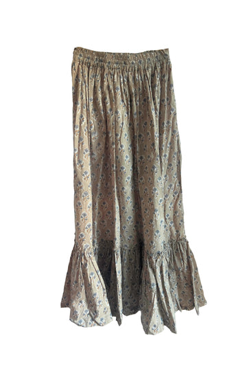 Archive Cotton Block Print Skirt