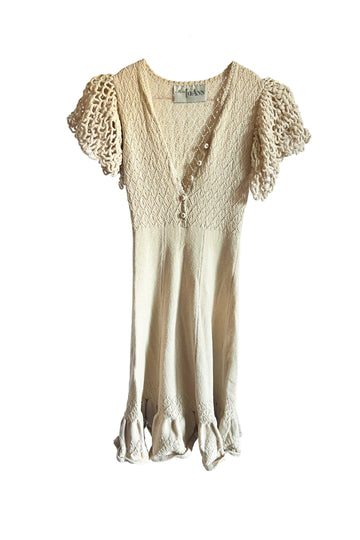 Vintage Cream Crotchet Dress