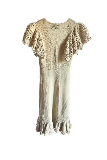 Vintage Cream Crotchet Dress