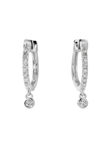 The Diana Diamond Hoops- Silver