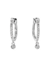 The Diana Diamond Hoops- Silver