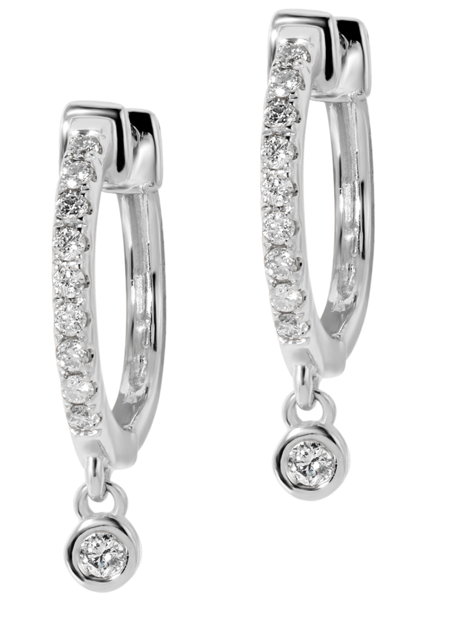 The Diana Diamond Hoops- Silver