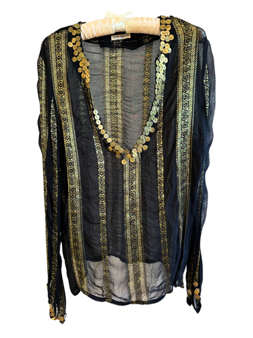 Vintage Boho Beaded Top