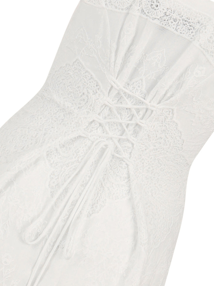 The Claudette Dress - White Crepe