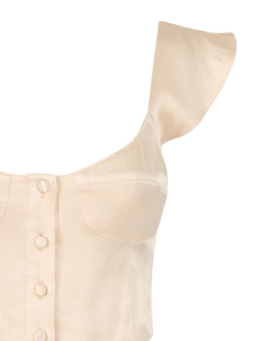 The Heather Top - Cream Satin