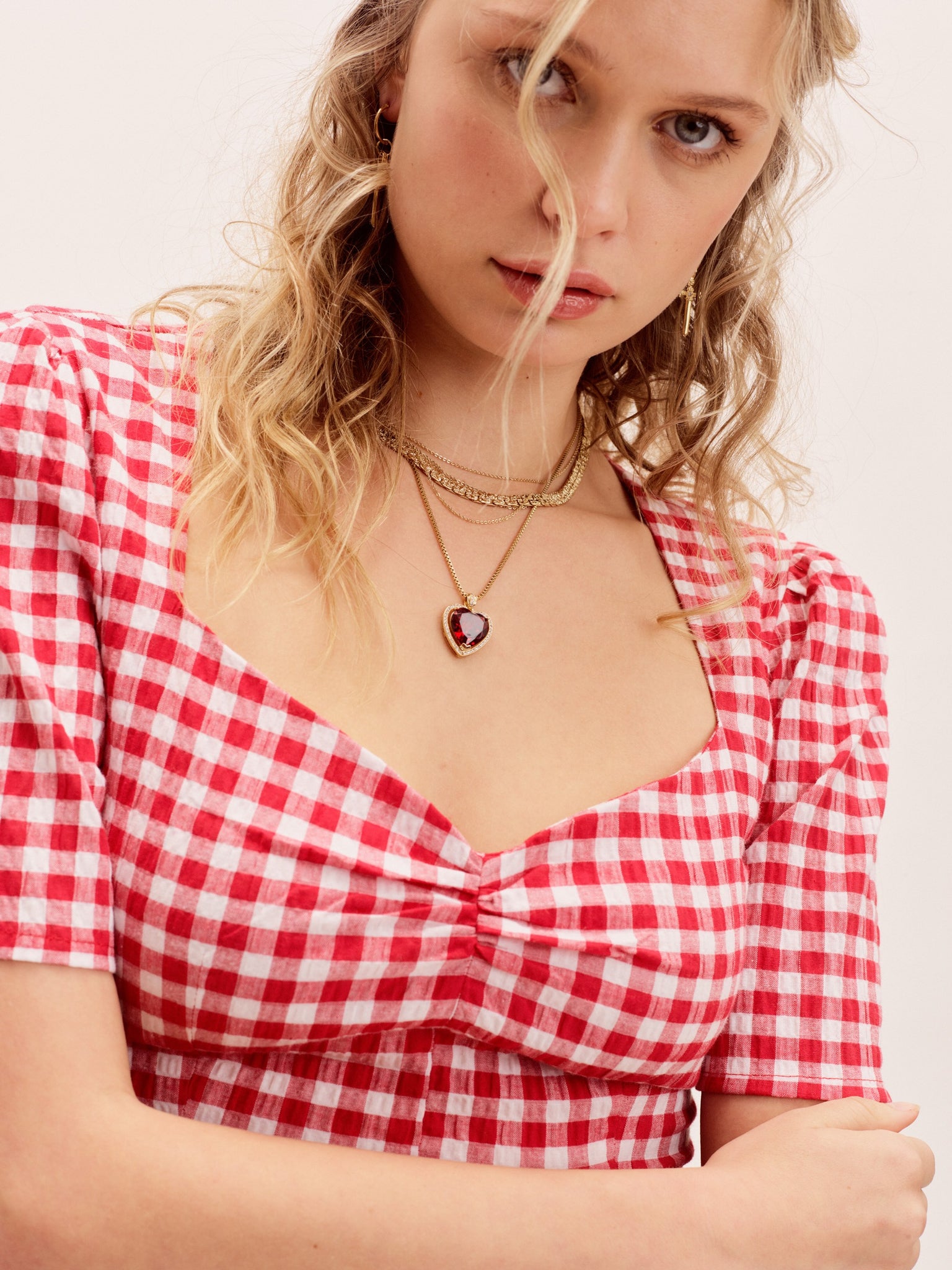 The Lisette Top - Red Gingham