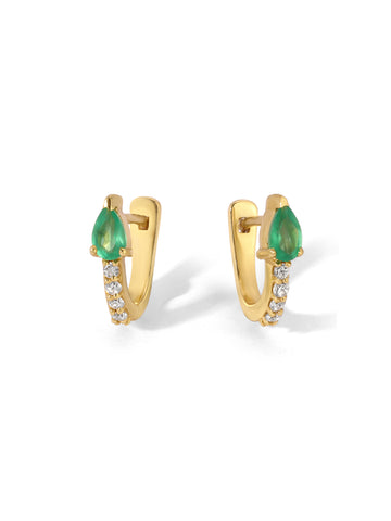 The Carina Hoop Earrings - Emerald