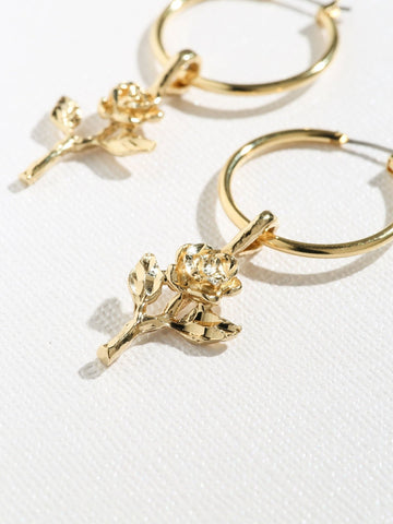 The Little Rose Hoop Earrings