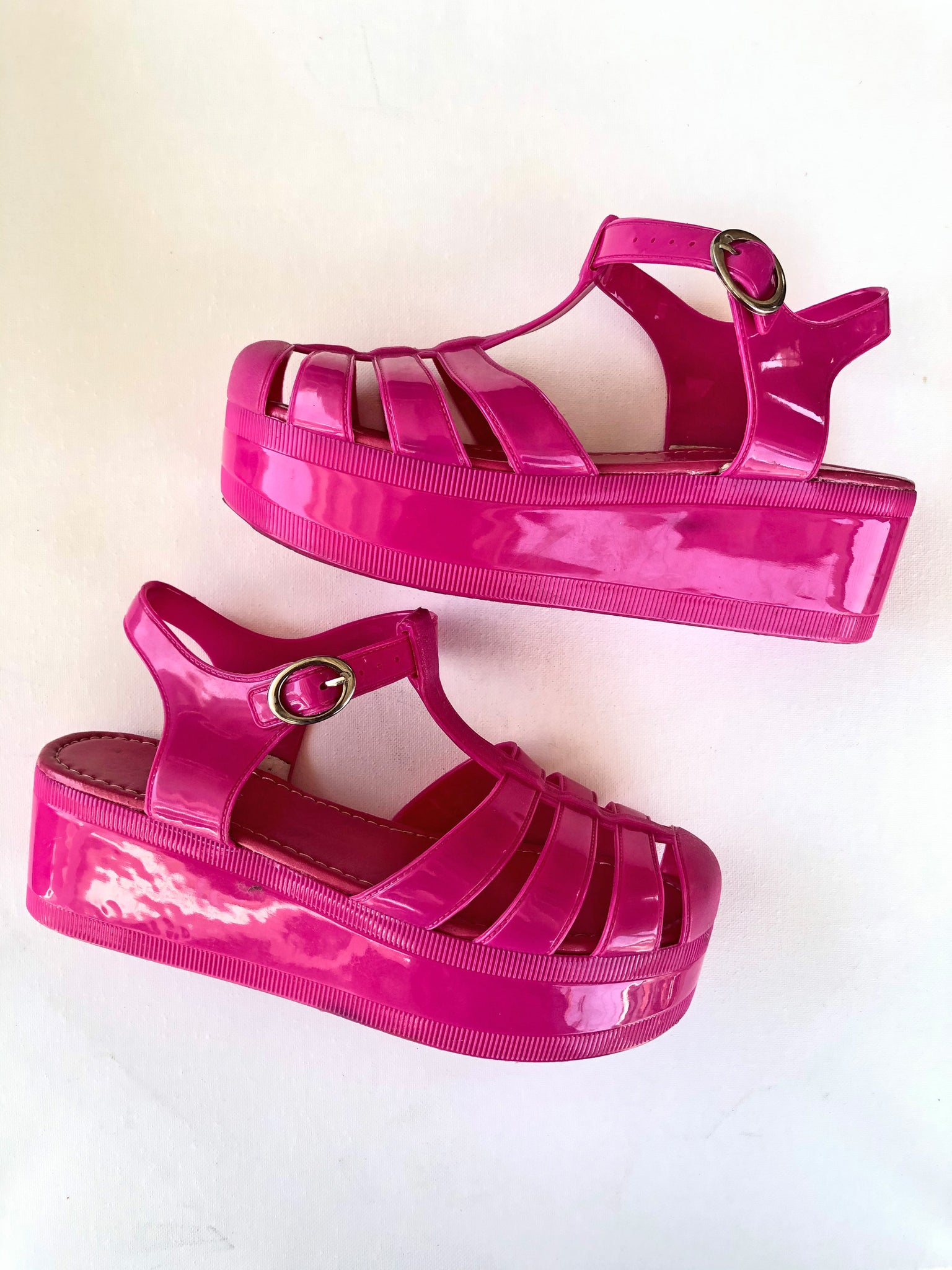 VINTAGE: Jelly Platform Shoes - Pink