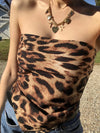 The Neptune Bandana Top & Ribbon Scrunchie Set - Cheetah Print