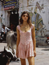 The Elisabeth Romper Dress - Pink Flower Print