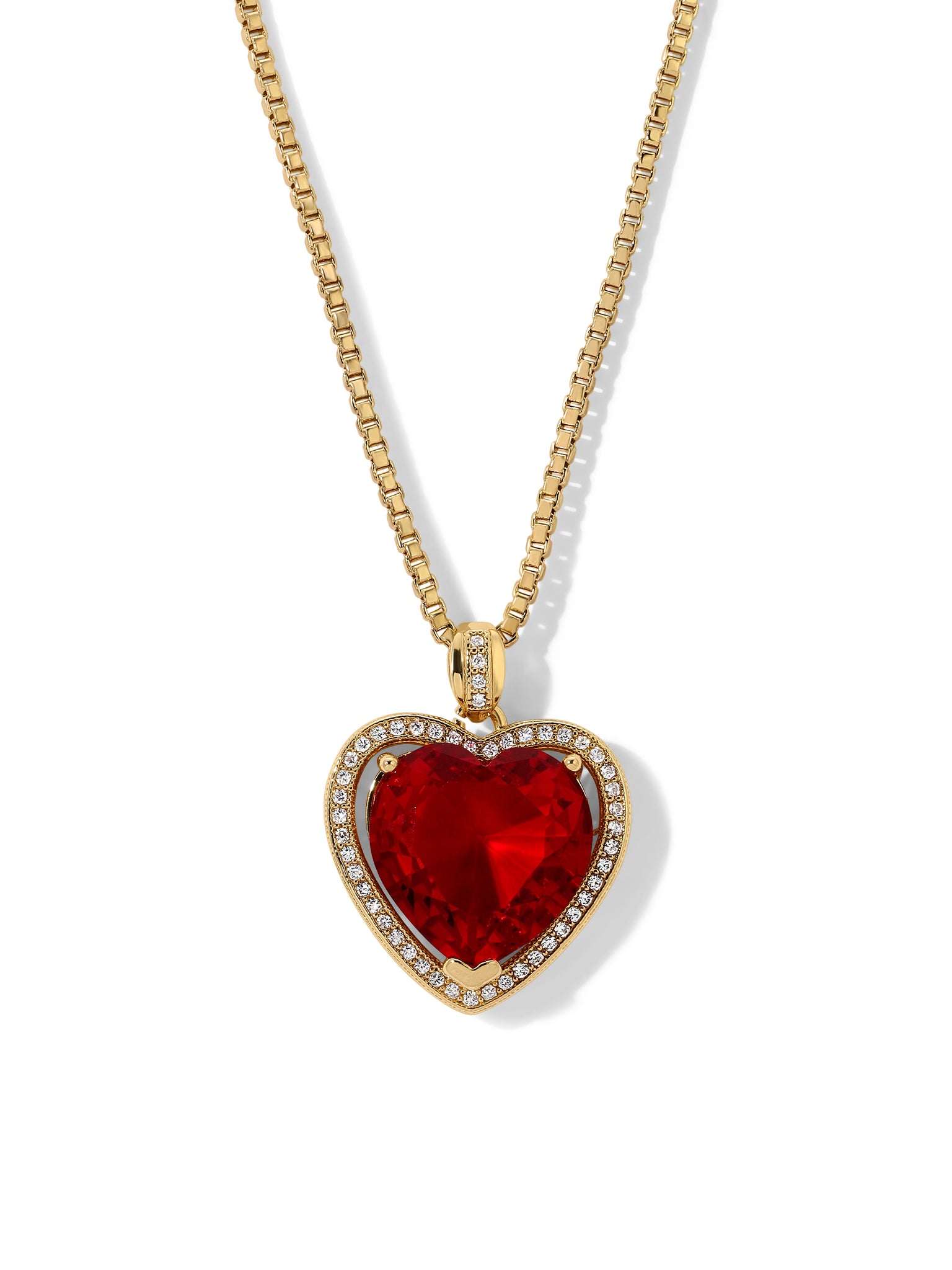 The Ruby Heart Necklace | Vanessa Mooney, Women's, Gold, Size: One Size