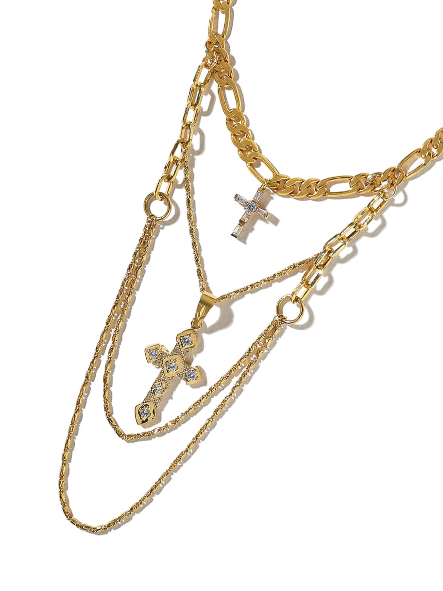 The Angel Layered Cross Necklace