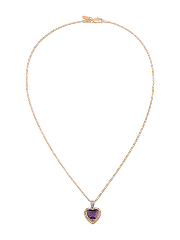 The Mini Heart Necklace - Purple