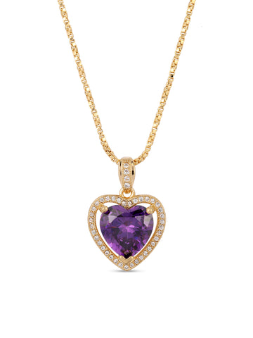 The Mini Heart Necklace - Purple