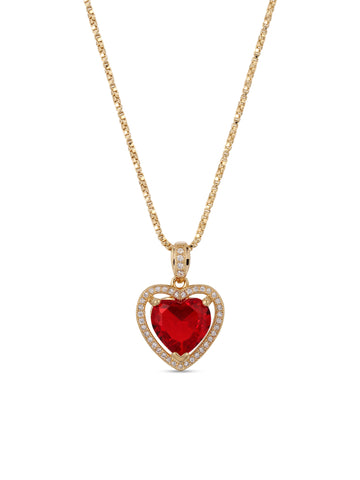 The Mini Heart Necklace - Ruby