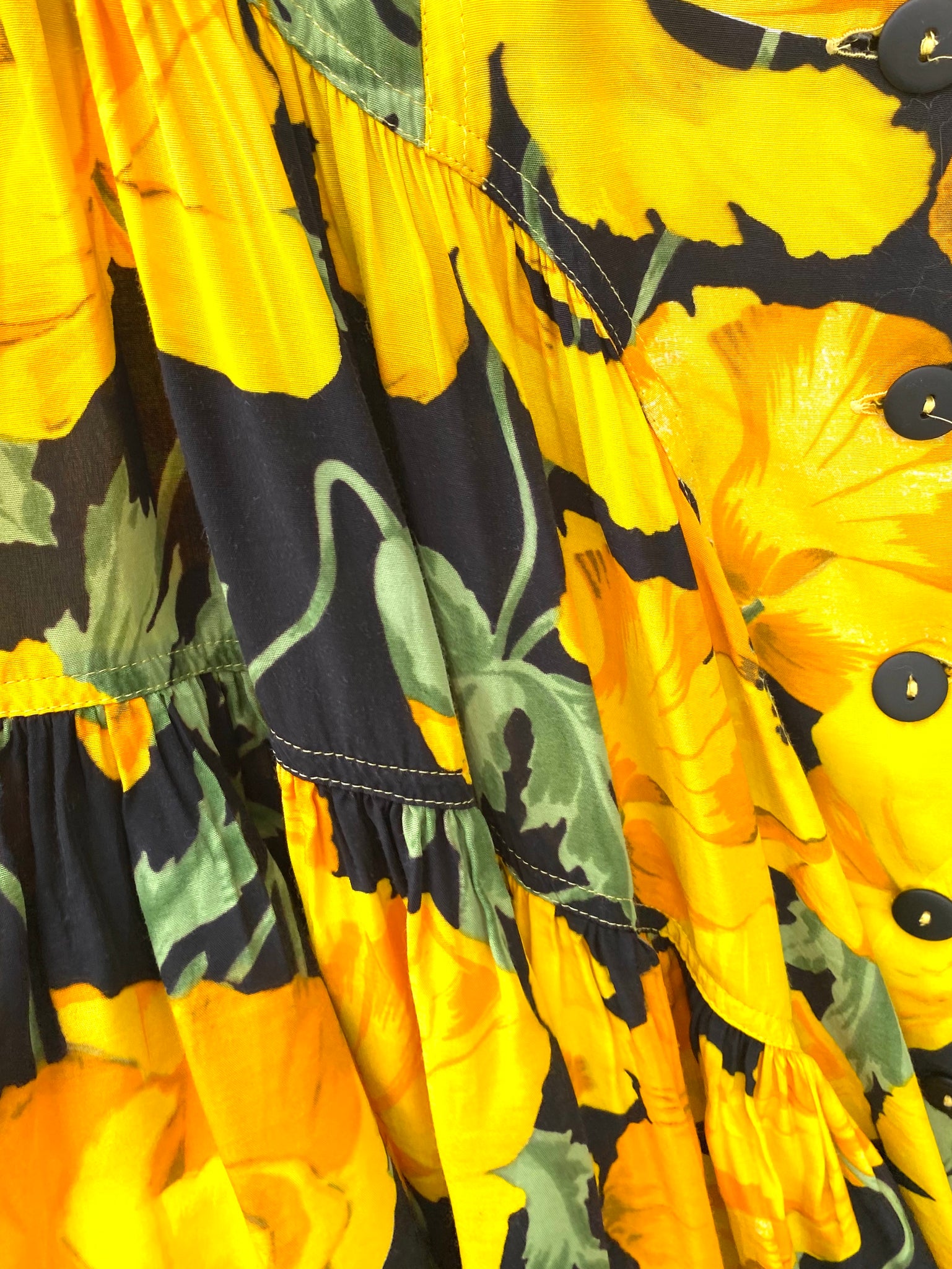 VINTAGE: Halter Dress - Yellow Poppy