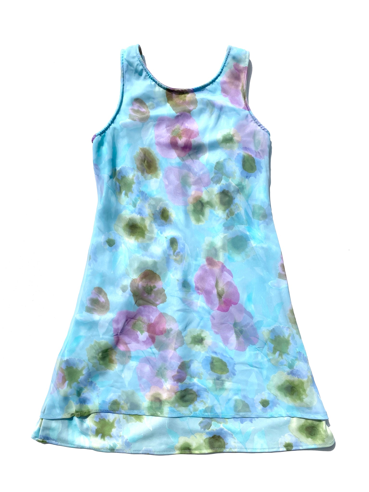VINTAGE: Mini Dress - Watercolor Blue