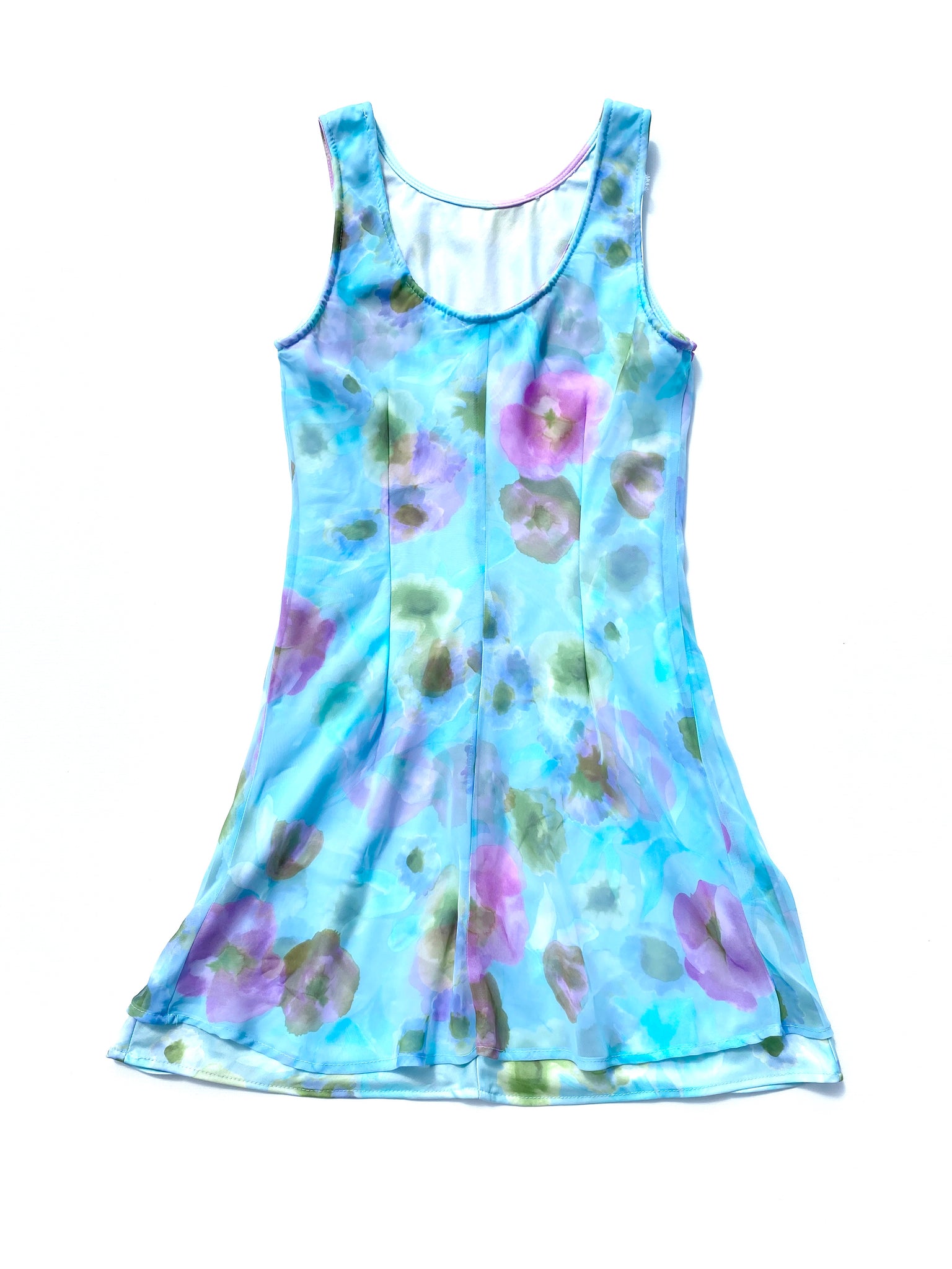 VINTAGE: Mini Dress - Watercolor Blue