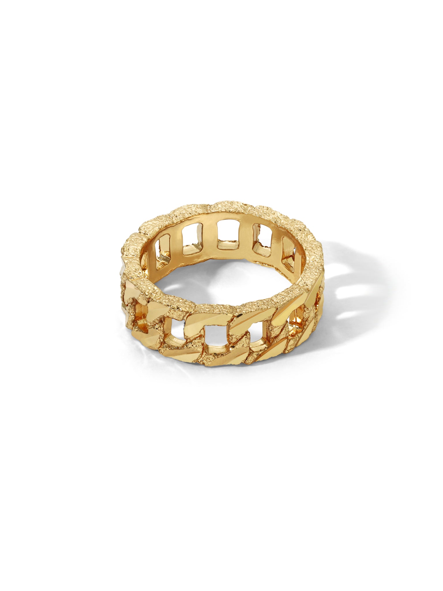 1.00CTW 14K Yellow Gold Mined diamond Chain Link Ring | The Ring Austin |  Round Rock, TX