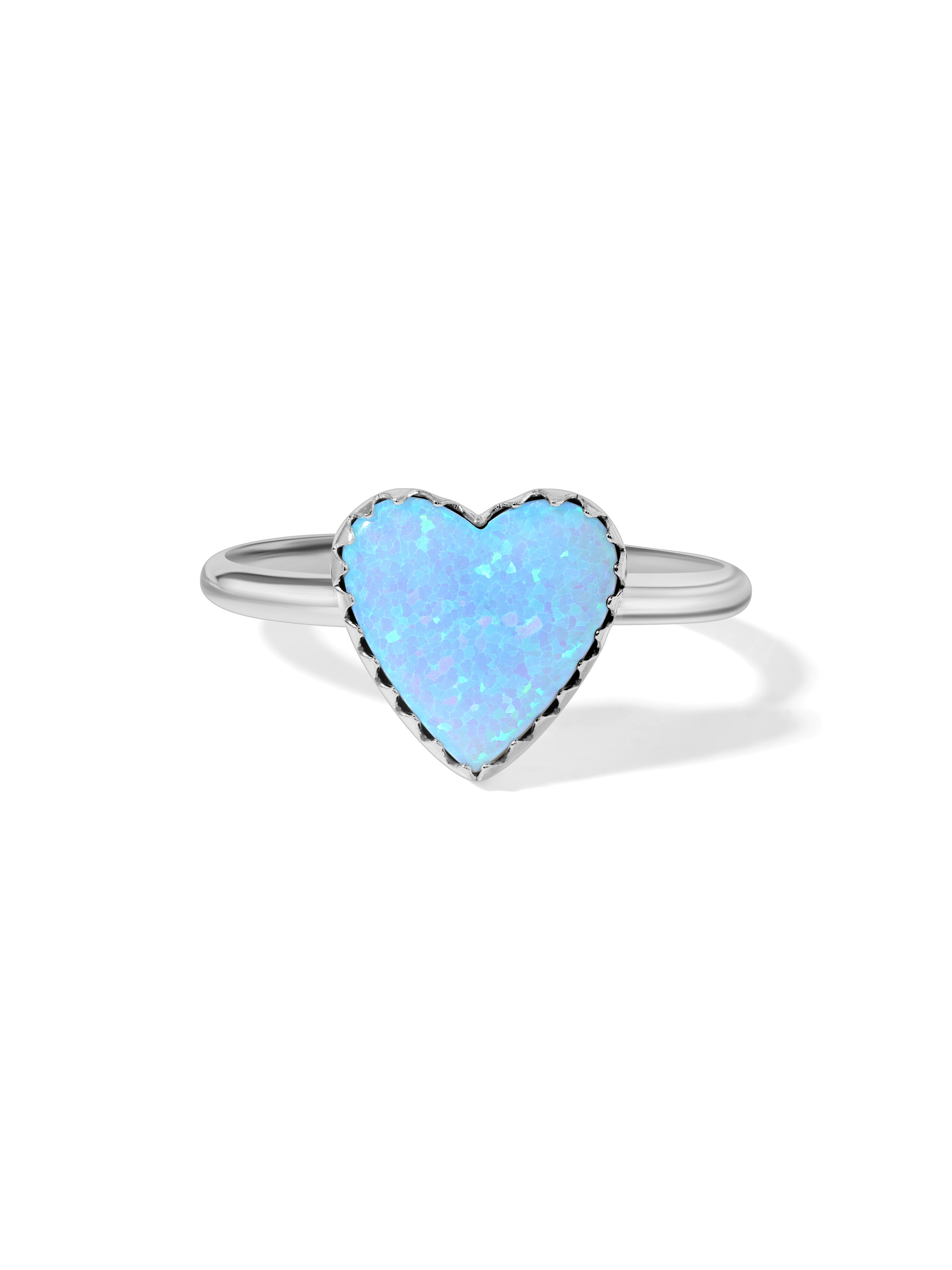 Vanessa Mooney - The Cilla Heart Ring - Blue Opal - Rings - Bl...