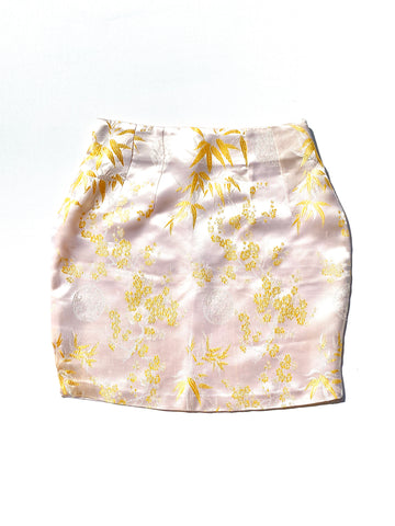 VINTAGE: Mini Skirt - Satin Print