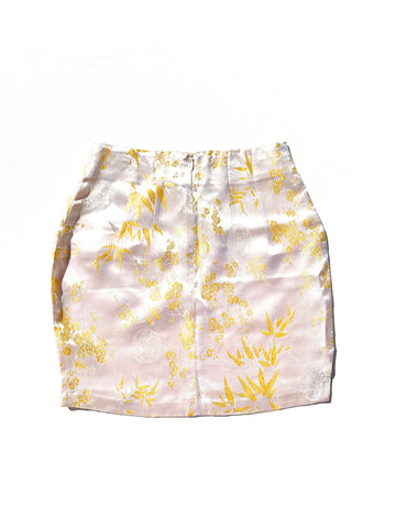 VINTAGE: Mini Skirt - Satin Print