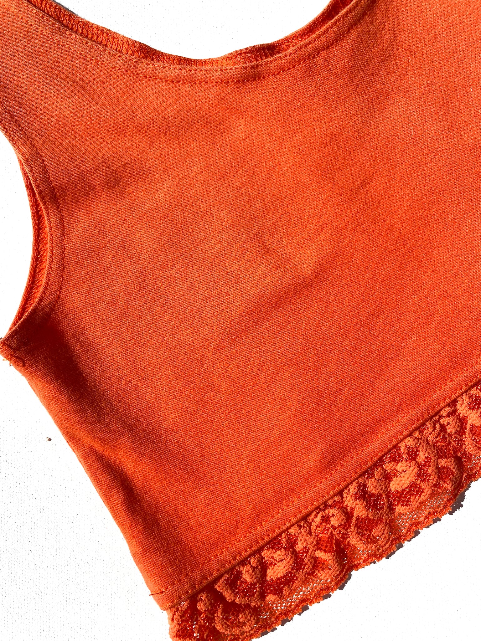 VINTAGE: Crop Top - Orange Lace