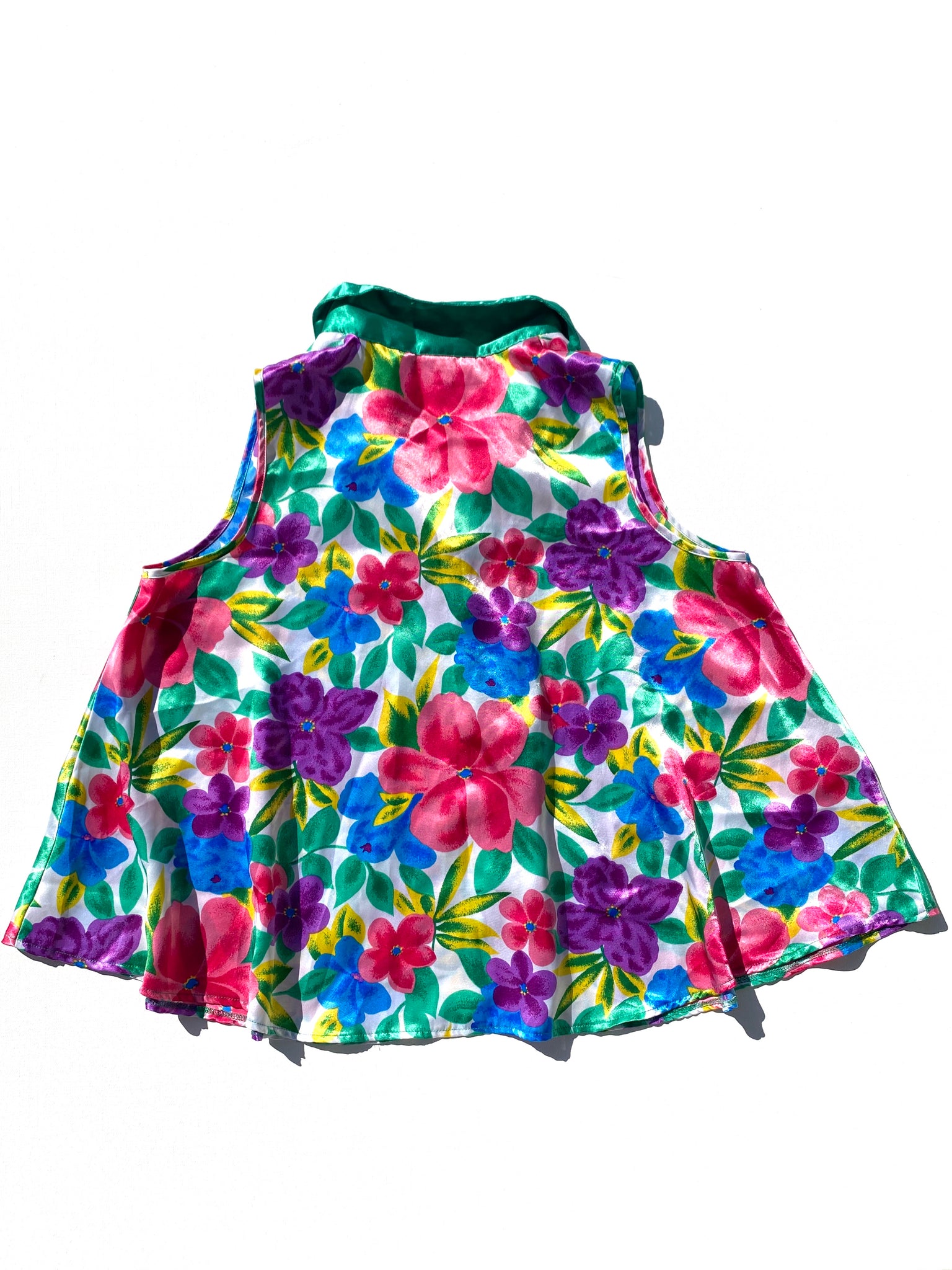 VINTAGE: Collared Blouse - Bright Floral