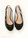 SAMPLE:  Black Patent Leather Sandals