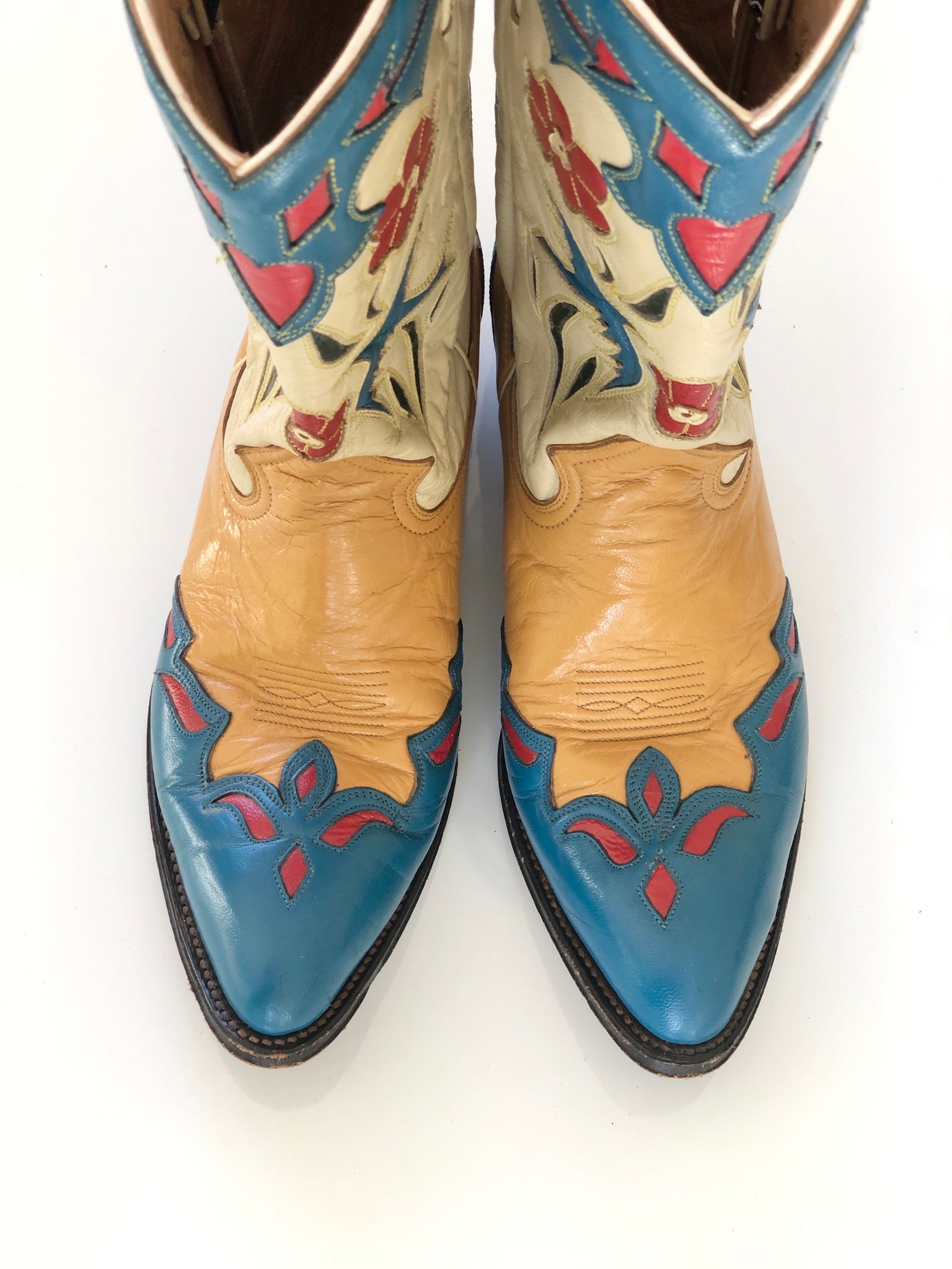 VINTAGE: Leather Sparrow Cowboy Boots