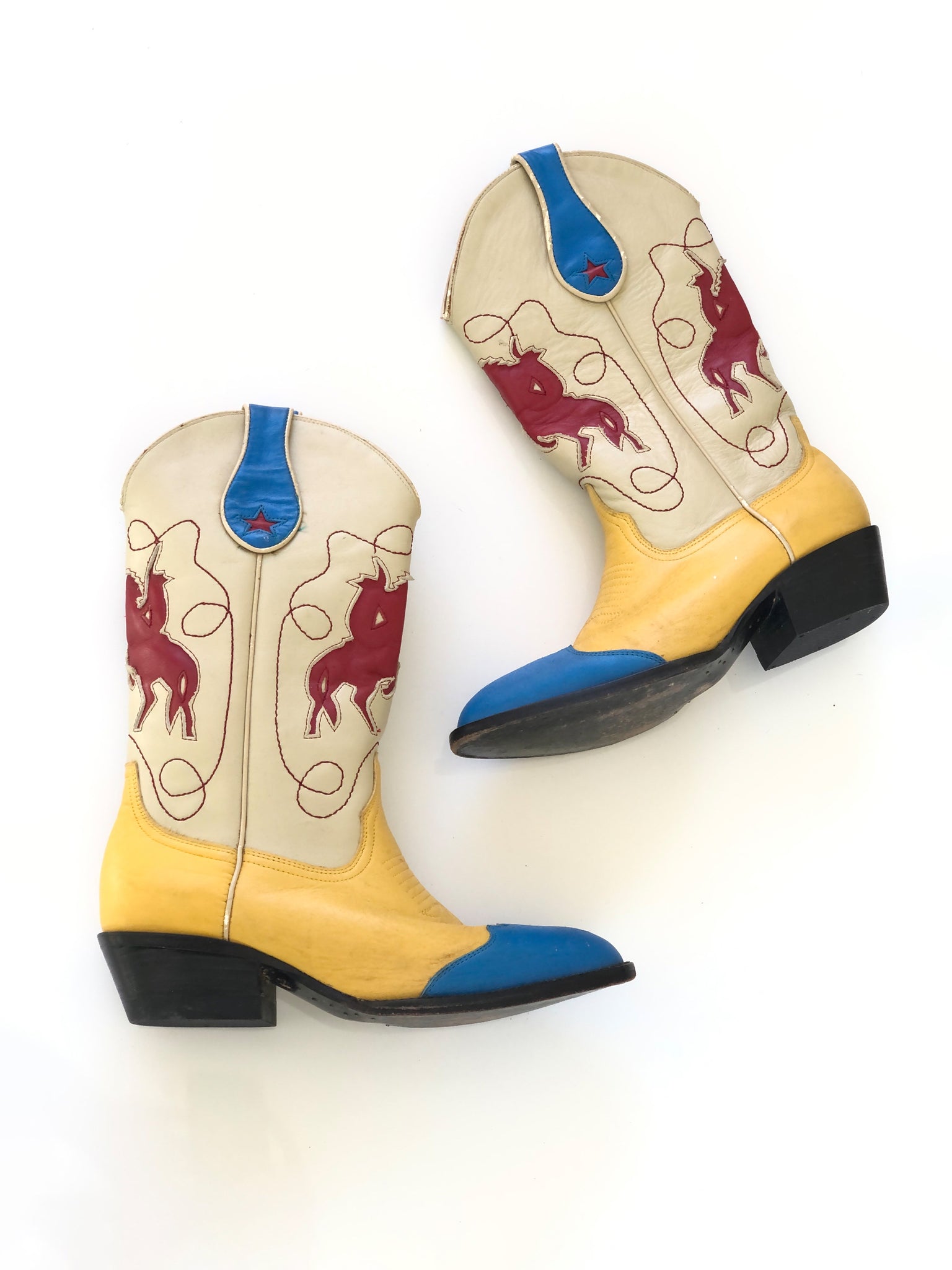 VINTAGE: Multi-Colored Rodeo Cowboy Boots