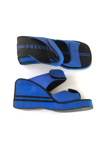 VINTAGE: Blue Platform Sketchers Sandals