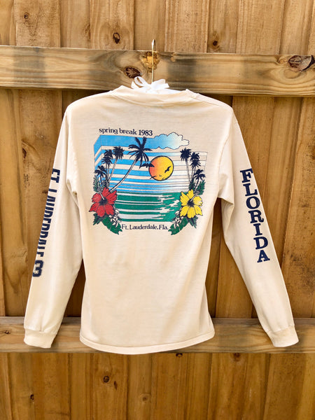 VINTAGE: Long-Sleeve Tropical Surf Tee - Vinta... - Vanessa Mooney