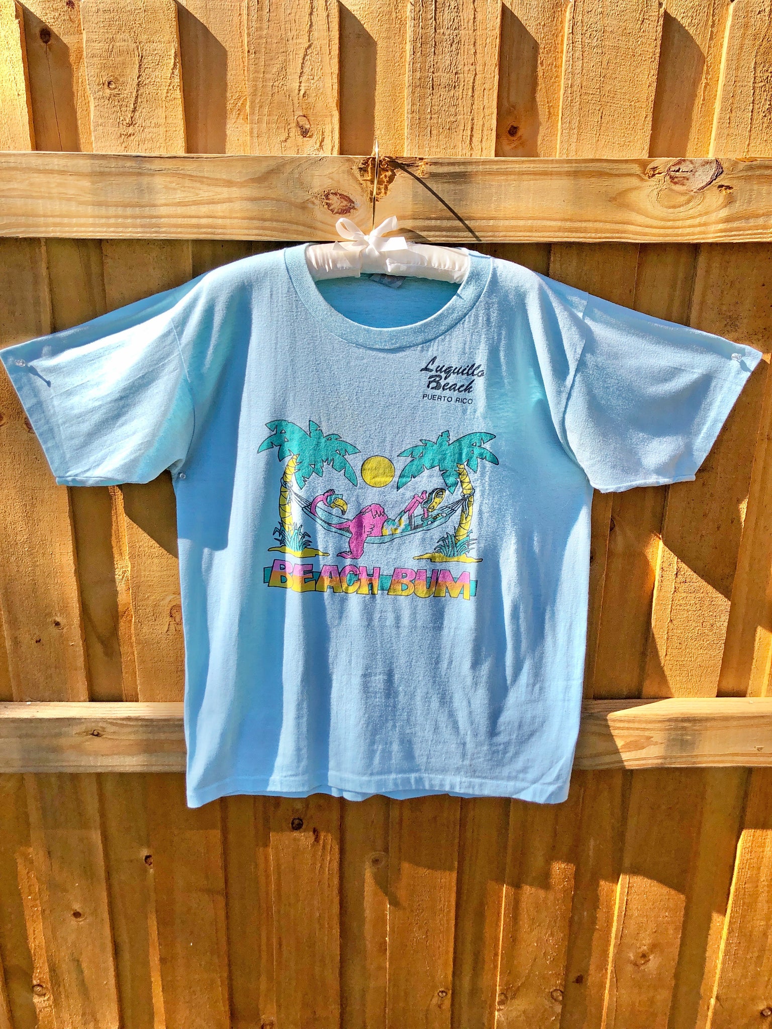 VINTAGE: Baby Blue Beach Bum T-Shirt