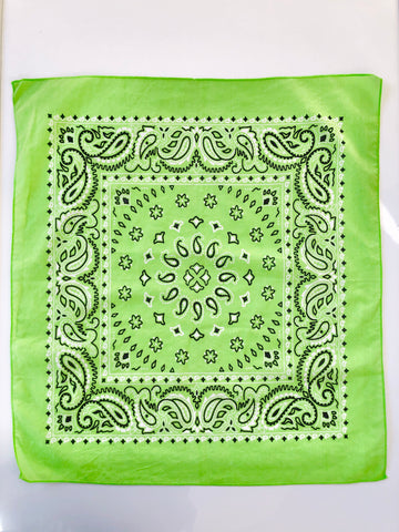 VINTAGE: Cotton Bandana - Lime Green