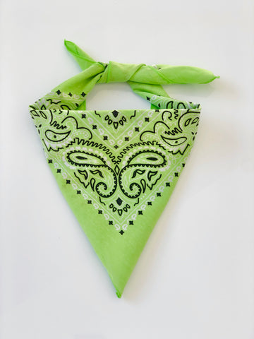 VINTAGE: Cotton Bandana - Lime Green