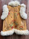 VINTAGE: Embroidered Suede & Sheepskin Vest