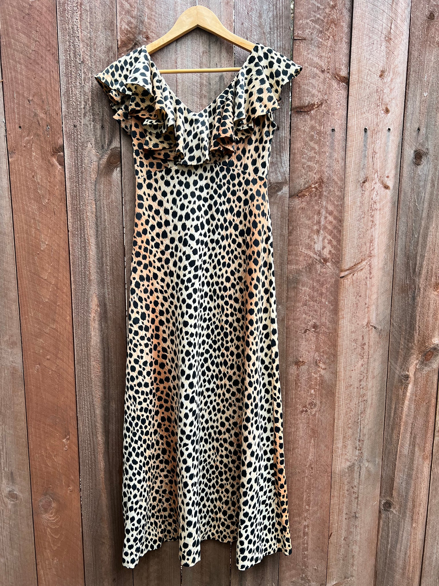 VINTAGE: Cheetah Print Ruffle Dress